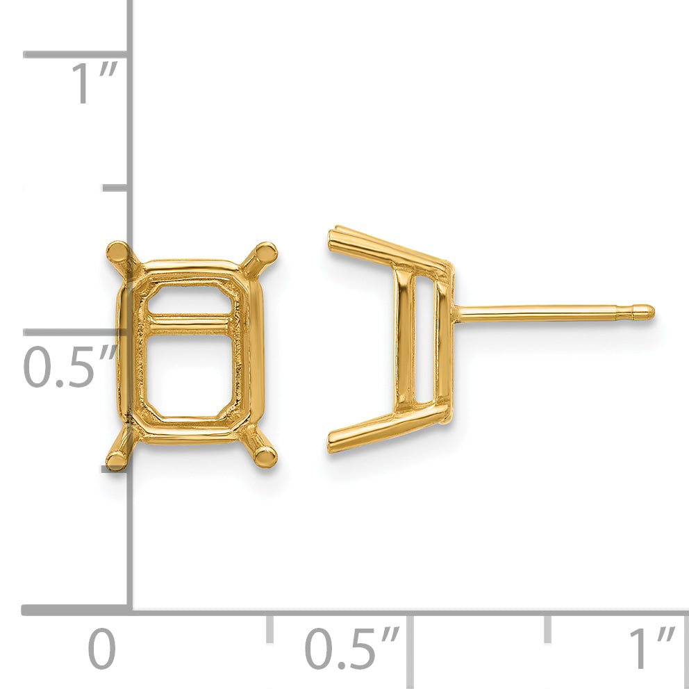 14k 9x7 Emerald Earring Mounting (No Stone Included)s Secondary image