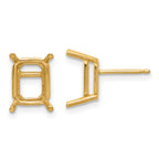 14k 9x7 Emerald Earring Mounting (No Stone Included)s