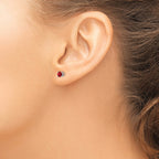 Ruby Stud Earrings in 14K White Gold, 4mm - Sophia Jewelers