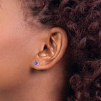 Amethyst Stud Earrings in 14K White Gold, 5mm - Sophia Jewelers