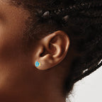 Blue Topaz Stud Earrings in 14K Yellow Gold, 6mm - Sophia Jewelers