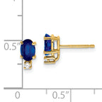 14k 6x4mm Oval Sapphire & AAA Diamond Earrings