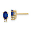 14k 6x4mm Oval Sapphire & AAA Diamond Earrings