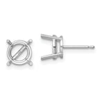 14k White Gold 8mm Round Earring Mounting (No Stone Included)s
