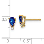 14k 6x4mm Pear Sapphire & AAA Diamond Earrings
