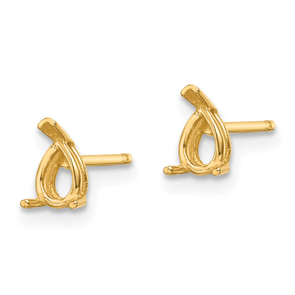 14k 5x3 Pear Earring Mounting (No Stone Included)s