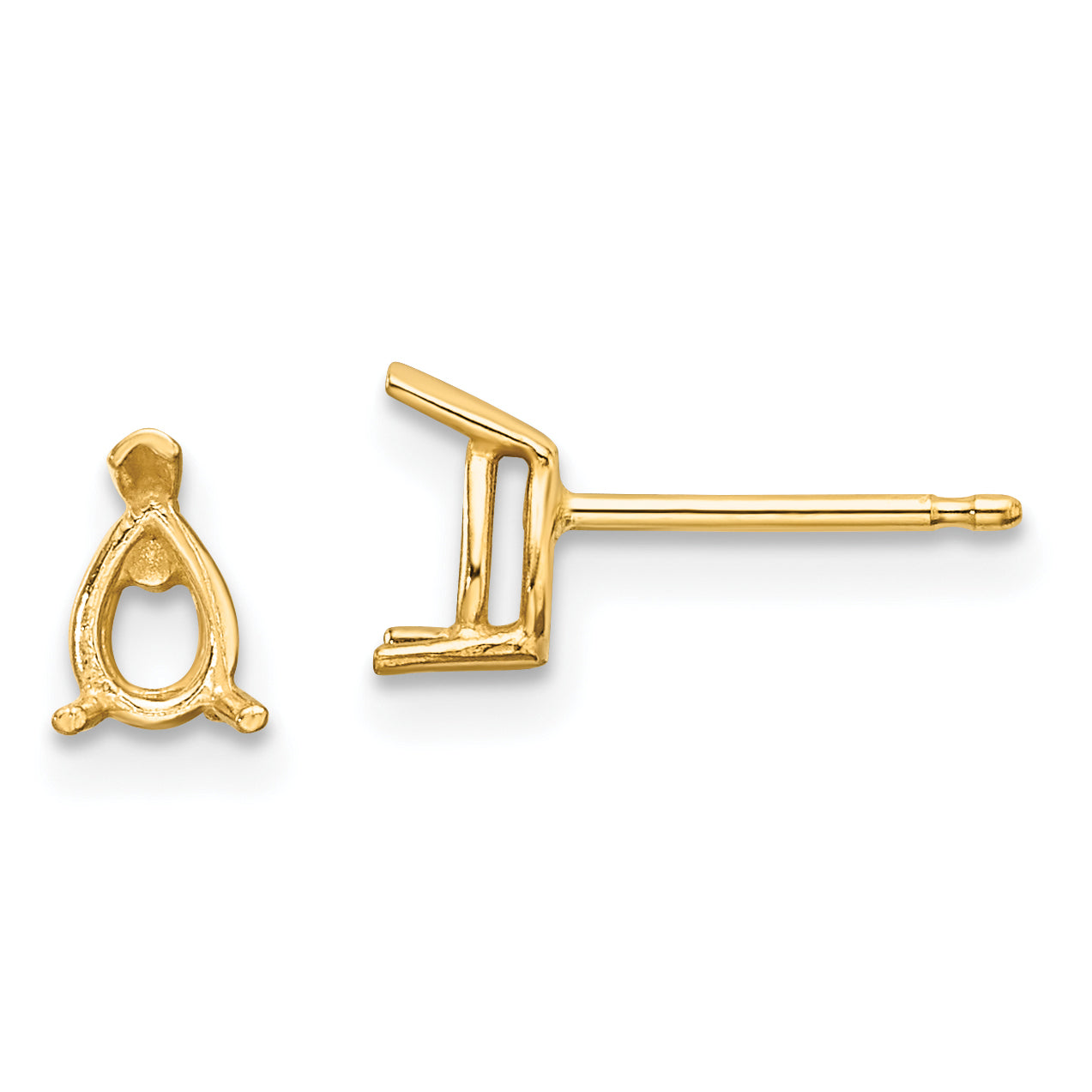 14k 5x3 Pear Earring Mounting (No Stone Included)s Main image