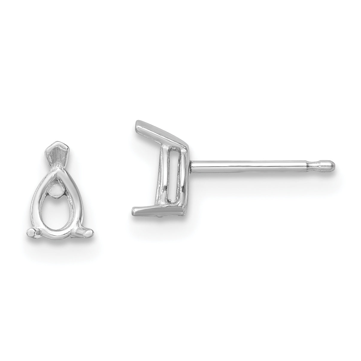 14k White Gold 5x3 Pear Earring Mounting (No Stone Included)s Main image