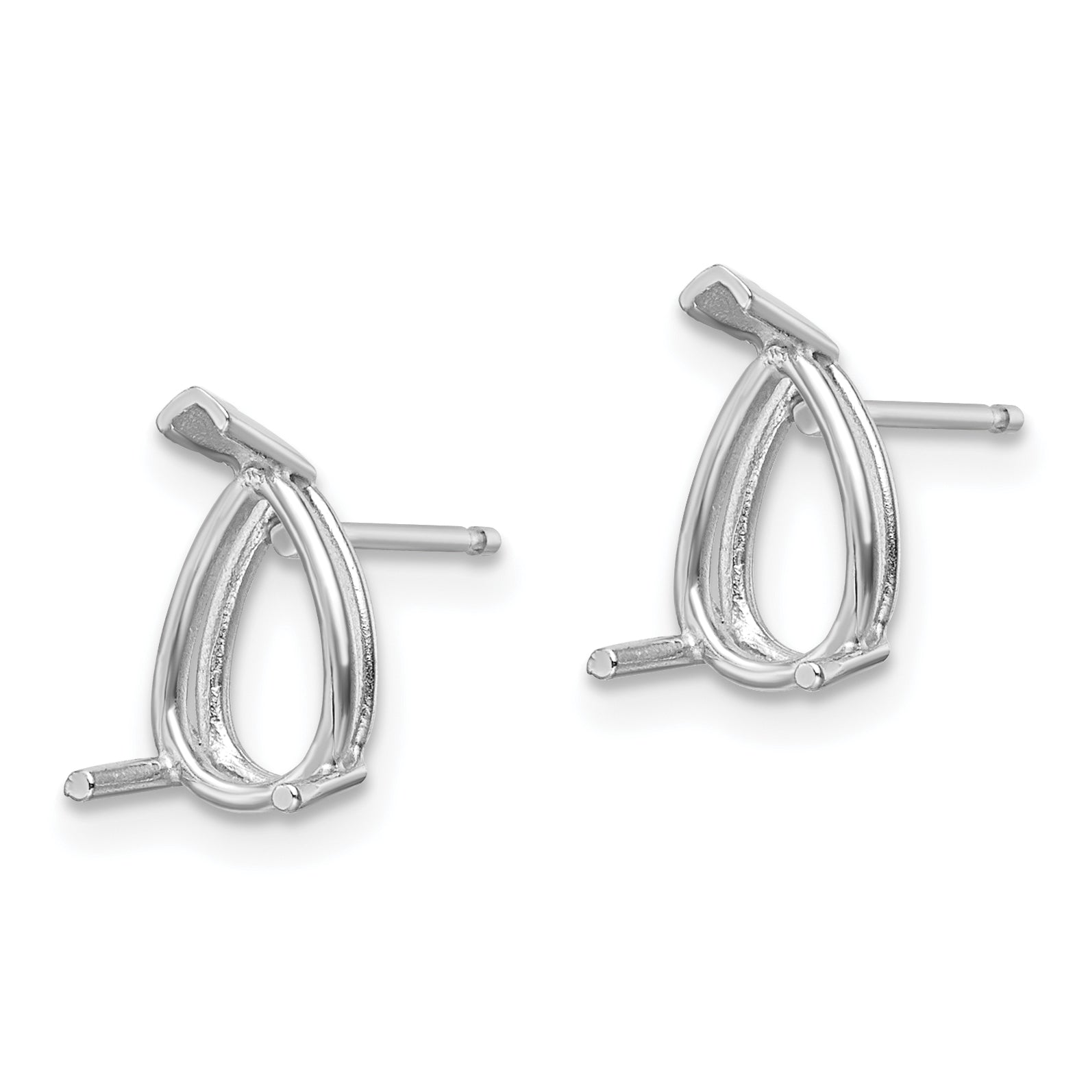 14k White Gold 9x6 Pear Earring Mounting (No Stone Included)s Secondary image