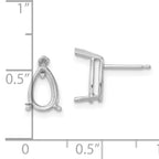 14k White Gold 9x6 Pear Earring Mounting (No Stone Included)s