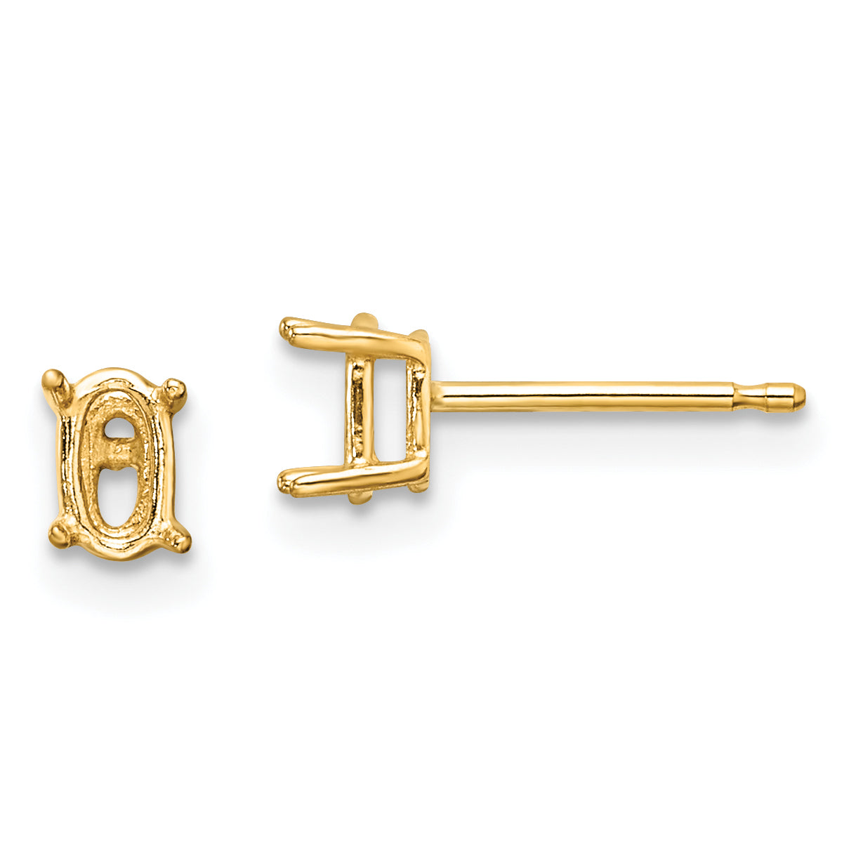 14k 5x3 Oval Earring Mounting (No Stone Included)s Main image