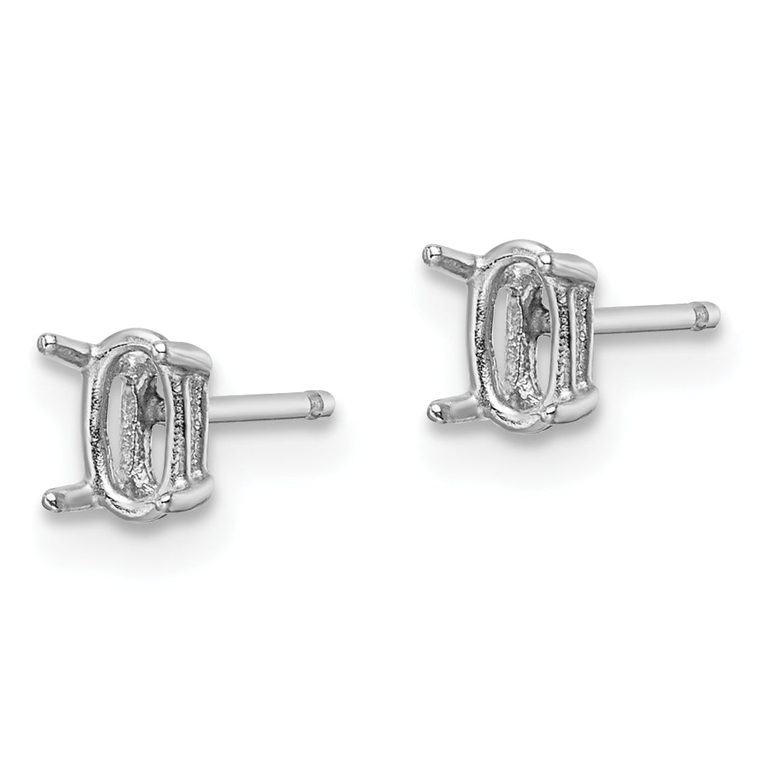 14k White Gold 5x3 Oval Earring Mounting (No Stone Included)s Secondary image