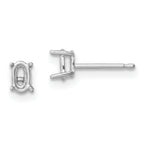 14k White Gold 5x3 Oval Earring Mounting (No Stone Included)s