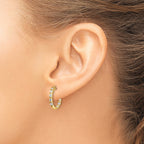 14k AA Diamond Hinged Hoop Earrings