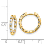 14k AA Diamond Hinged Hoop Earrings