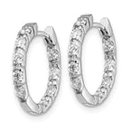 14k White Gold 5/8 carat AAA Diamond In/Out Hinged Hoop Earrings