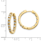 14k AA Diamond Hinged Hoop Earrings