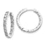 14k White Gold 7/8 carat AA Diamond In/Out Hinged Hoop Earrings