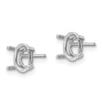 14k White Gold 6x4 Oval Earring Mounting (No Stone Included)s