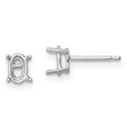 14k White Gold 6x4 Oval Earring Mounting (No Stone Included)s