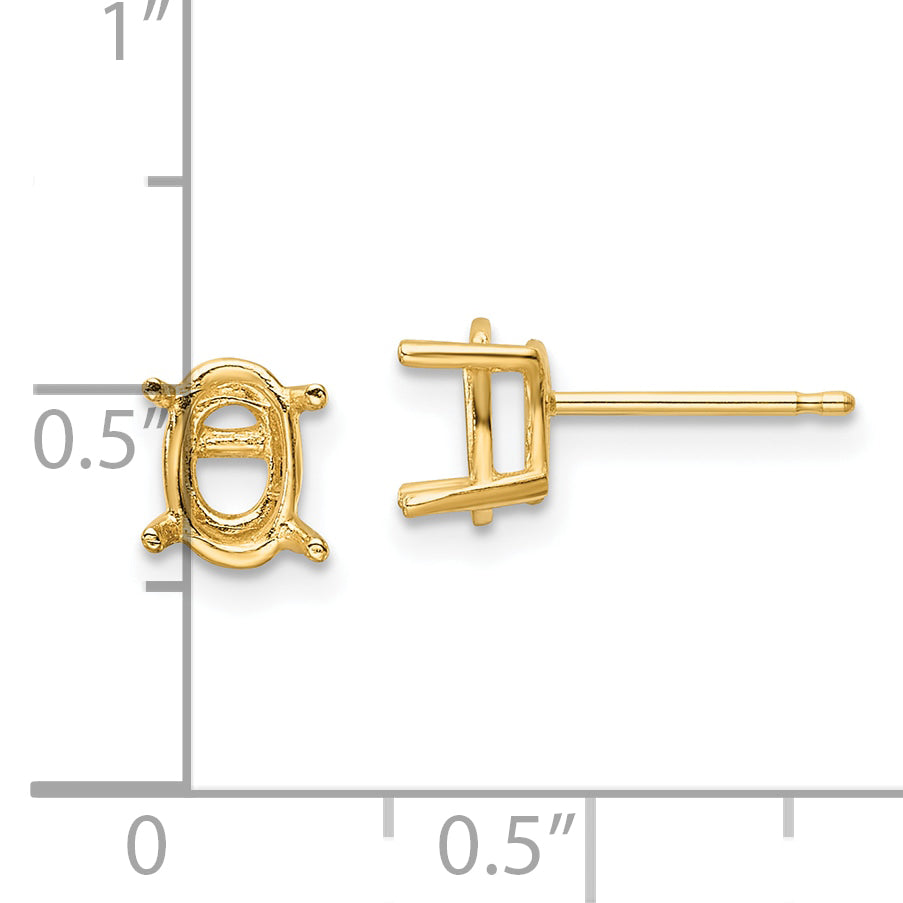 14k 7x5 Oval Earring Mounting (No Stone Included)s
