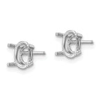 14k White Gold 7x5 Oval Earring Mounting (No Stone Included)s