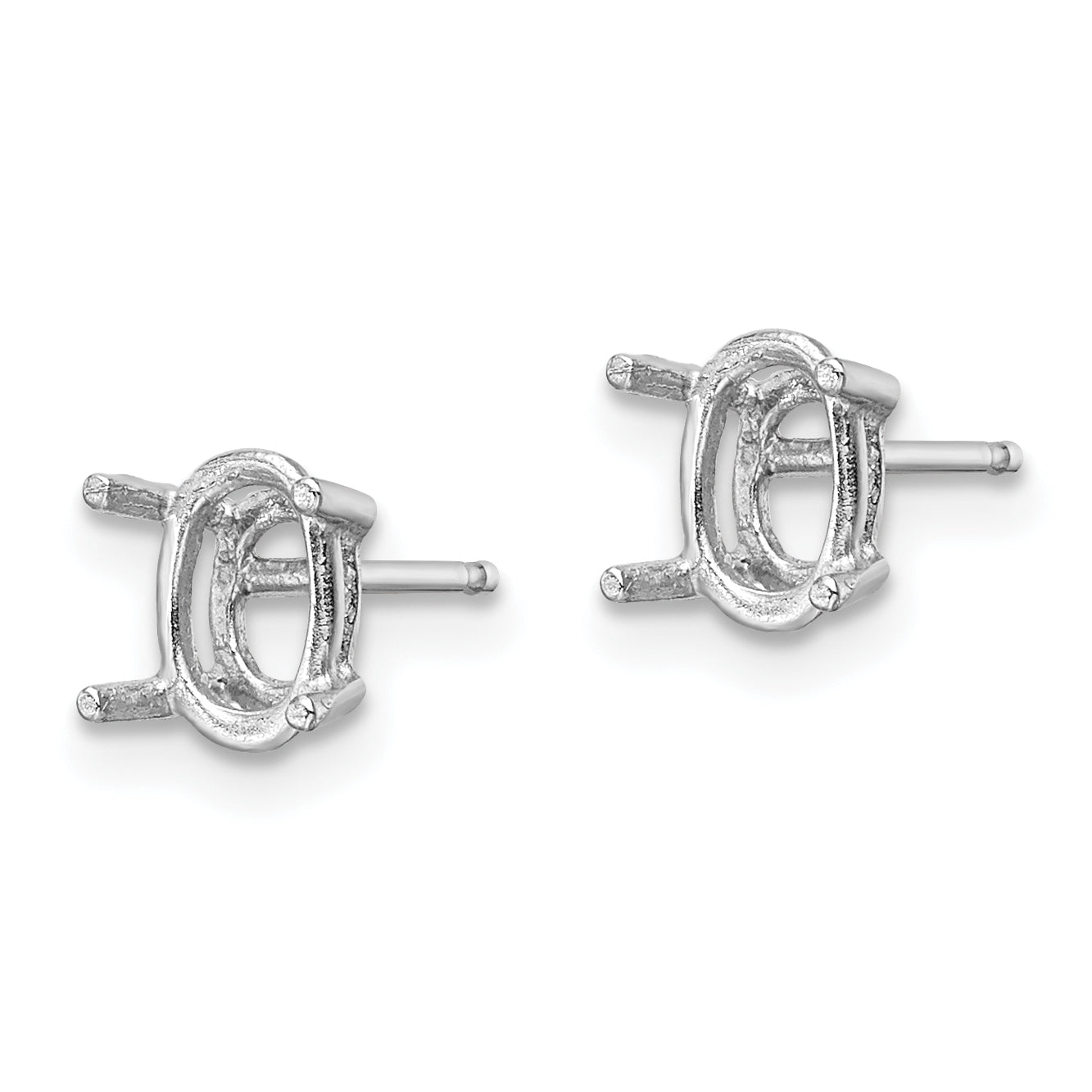 14k White Gold 7x5 Oval Earring Mounting (No Stone Included)s