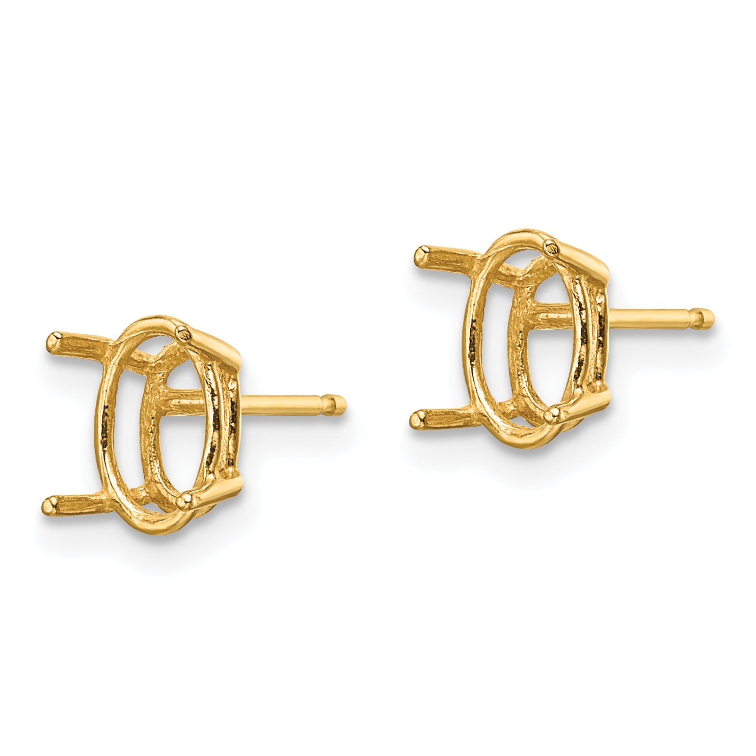 14k 8x6 Oval Earring Mounting (No Stone Included)s
