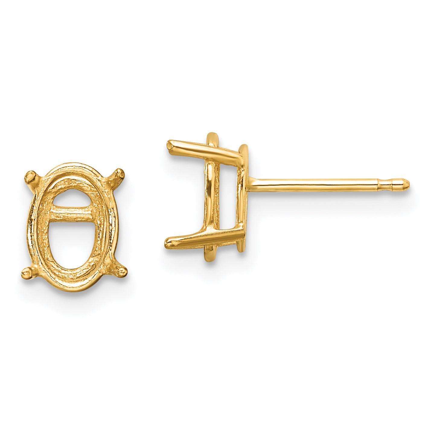 14k 8x6 Oval Earring Mounting (No Stone Included)s Main image