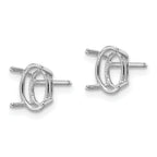 14k White Gold 8x6 Oval Earring Mounting (No Stone Included)s
