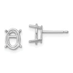 14k White Gold 8x6 Oval Earring Mounting (No Stone Included)s