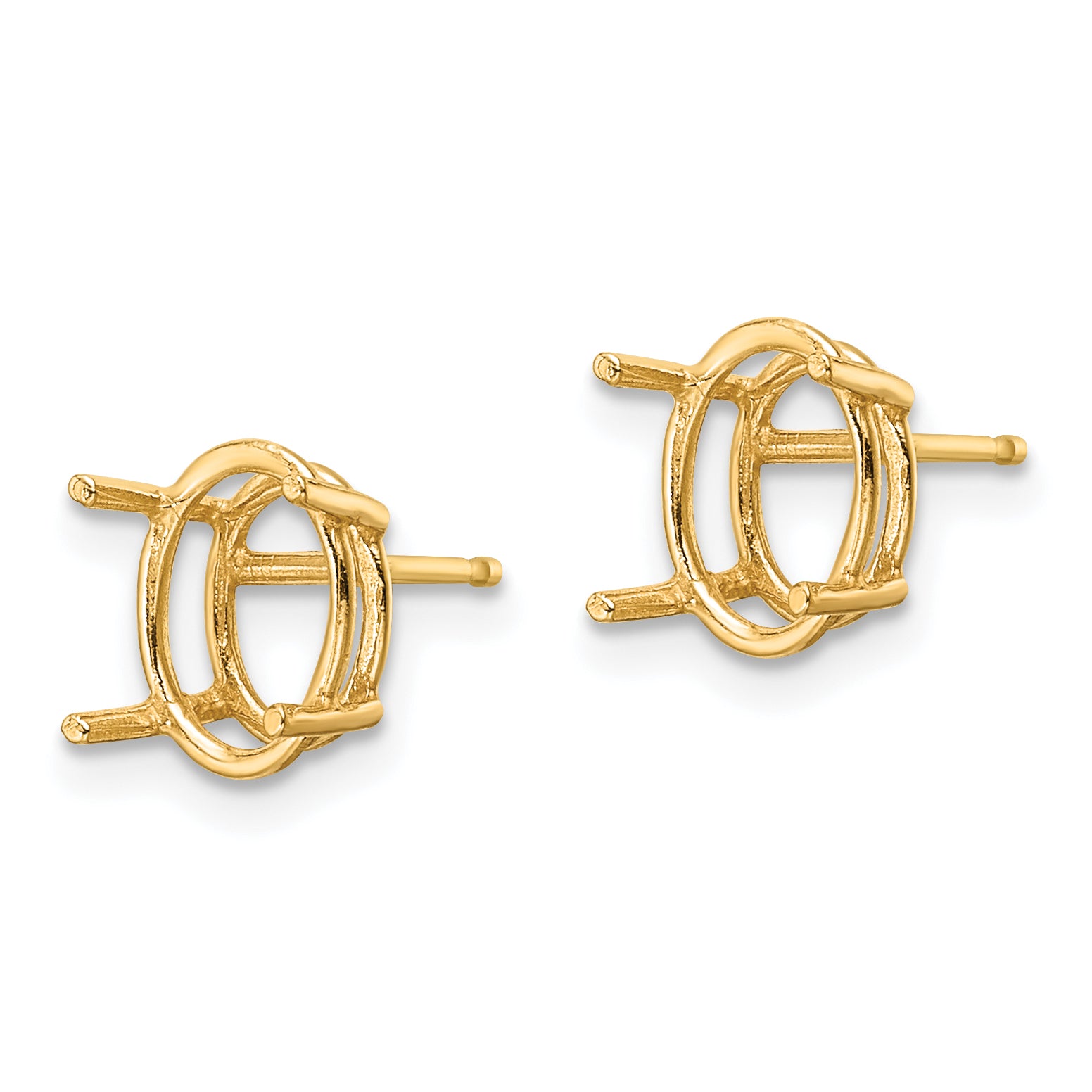 14k 9x7 Oval Earring Mounting (No Stone Included)s