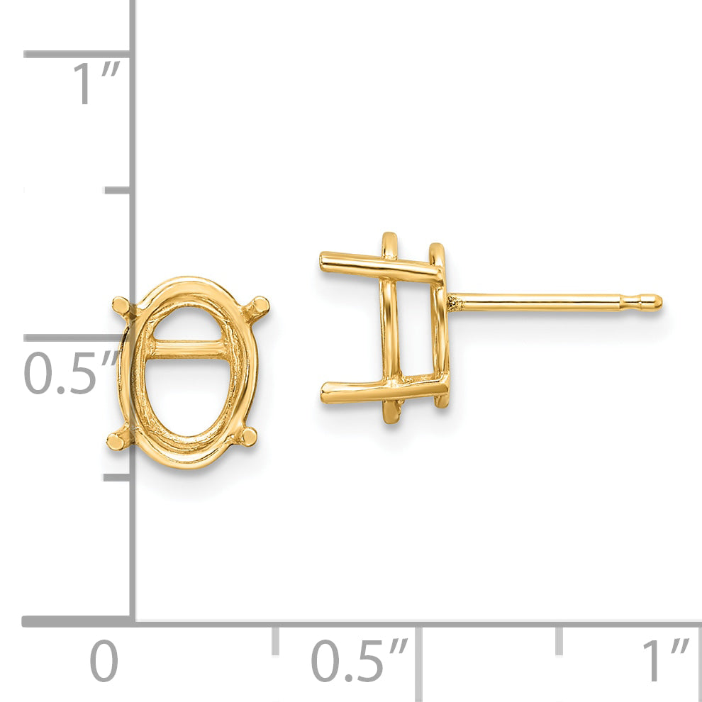 14k 9x7 Oval Earring Mounting (No Stone Included)s