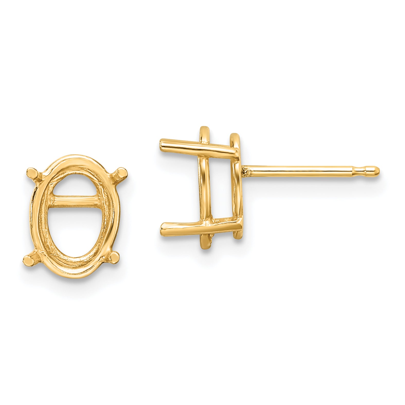 14k 9x7 Oval Earring Mounting (No Stone Included)s Main image