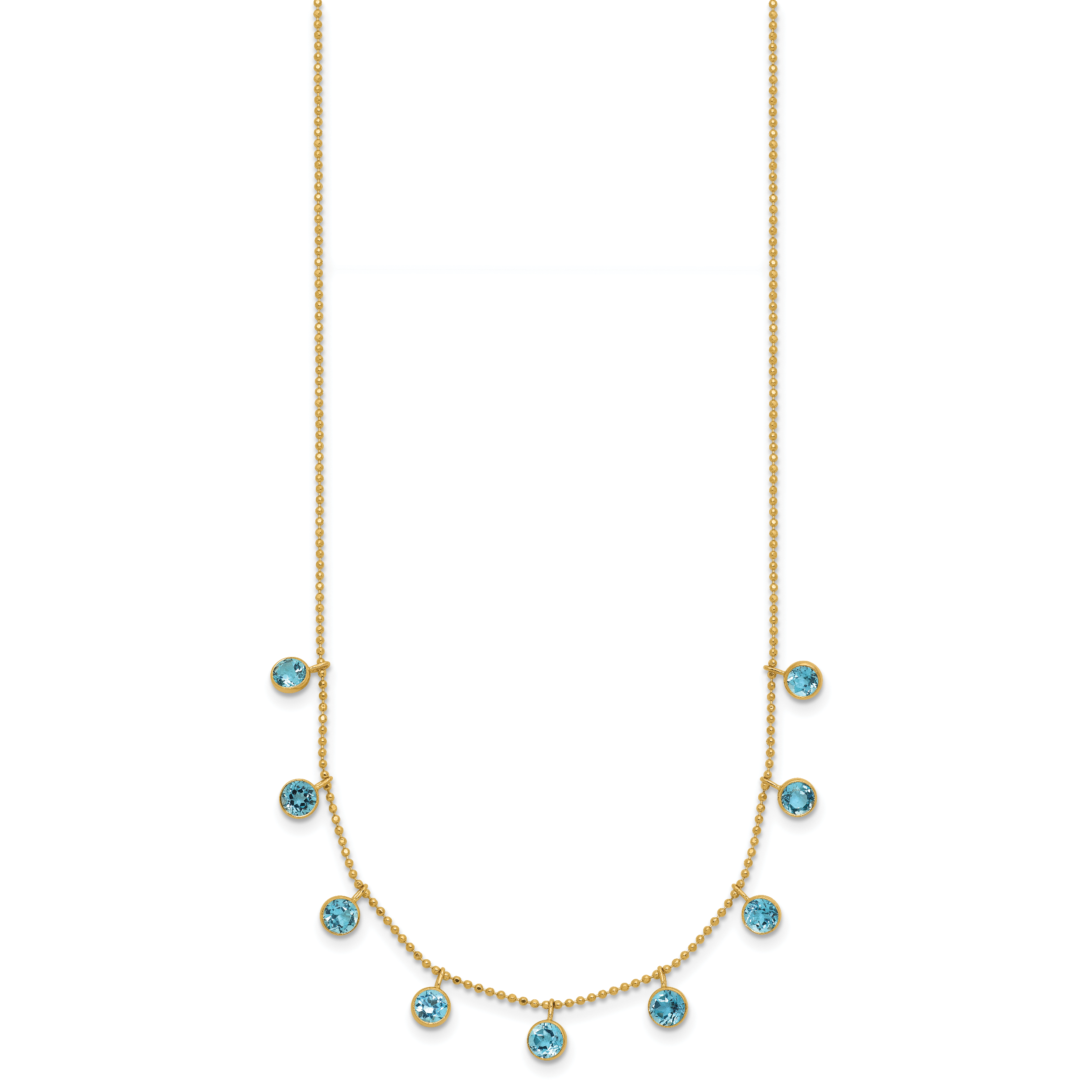 14k Blue Topaz Dangles 16 inch Necklace Plus 2 inch Extender Secondary image