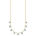14k Blue Topaz Dangles 16 inch Necklace Plus 2 inch Extender