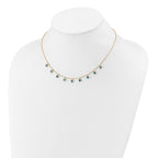 14k Blue Topaz Dangles 16 inch Necklace Plus 2 inch Extender