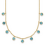 14k Blue Topaz Dangles 16 inch Necklace Plus 2 inch Extender