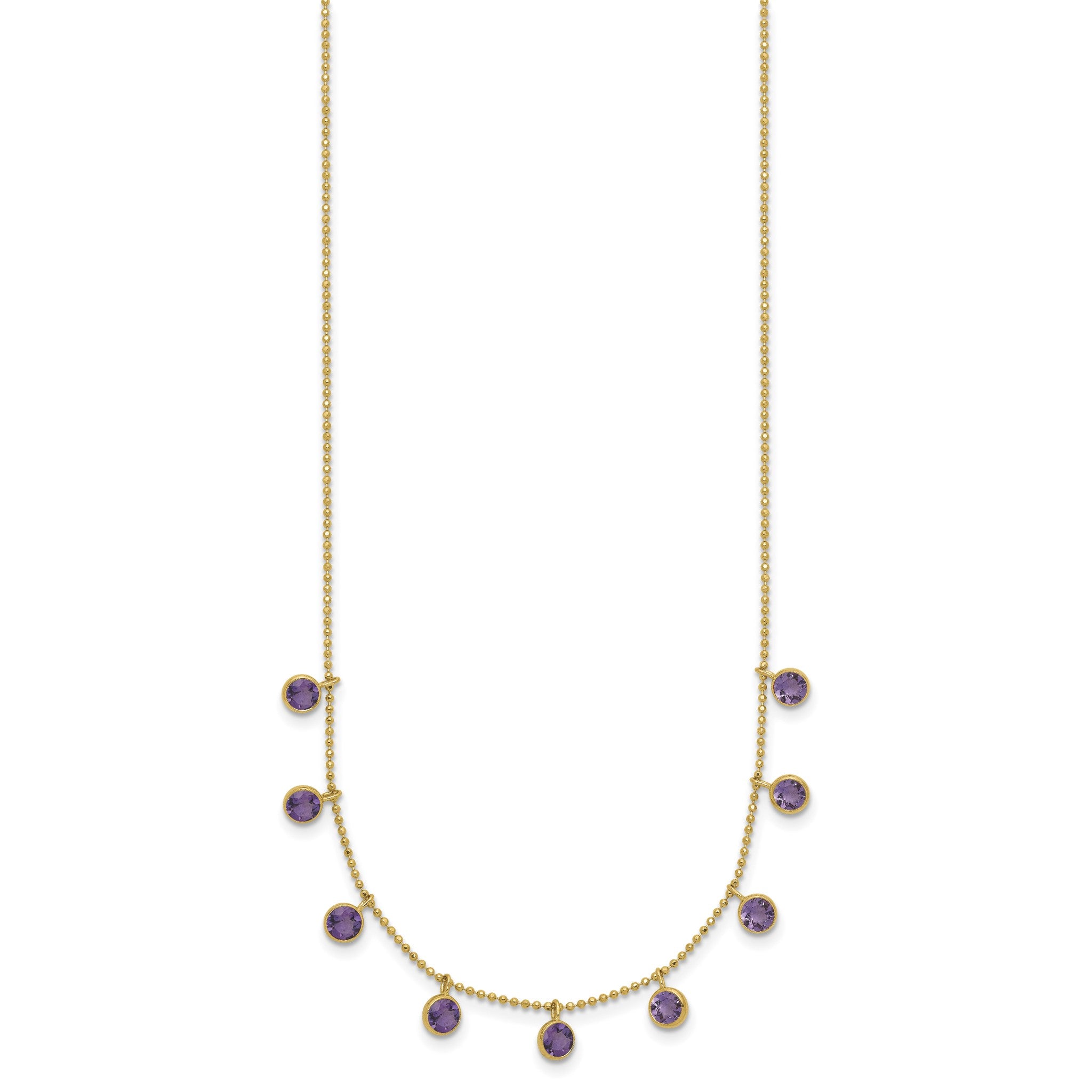 Amethyst Gemstone Necklace in 14K Yellow Gold, 16 Inch Secondary image