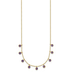 Amethyst Gemstone Necklace in 14K Yellow Gold, 16 Inch - Sophia Jewelers