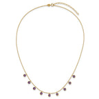 Amethyst Gemstone Necklace in 14K Yellow Gold, 16 Inch - Sophia Jewelers