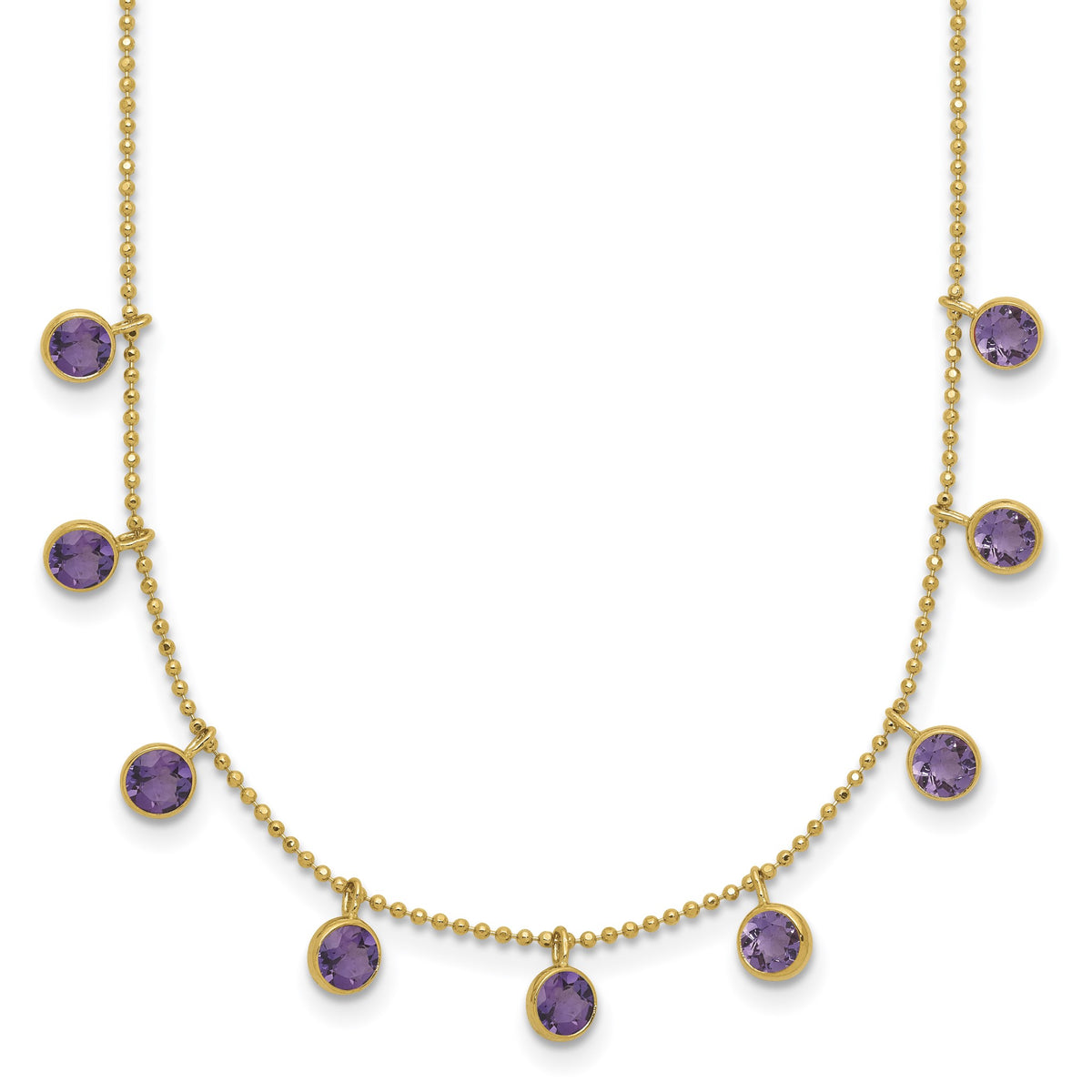 Amethyst Gemstone Necklace in 14K Yellow Gold, 16 Inch - Sophia Jewelers Main image