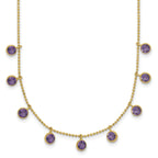 Amethyst Gemstone Necklace in 14K Yellow Gold, 16 Inch - Sophia Jewelers