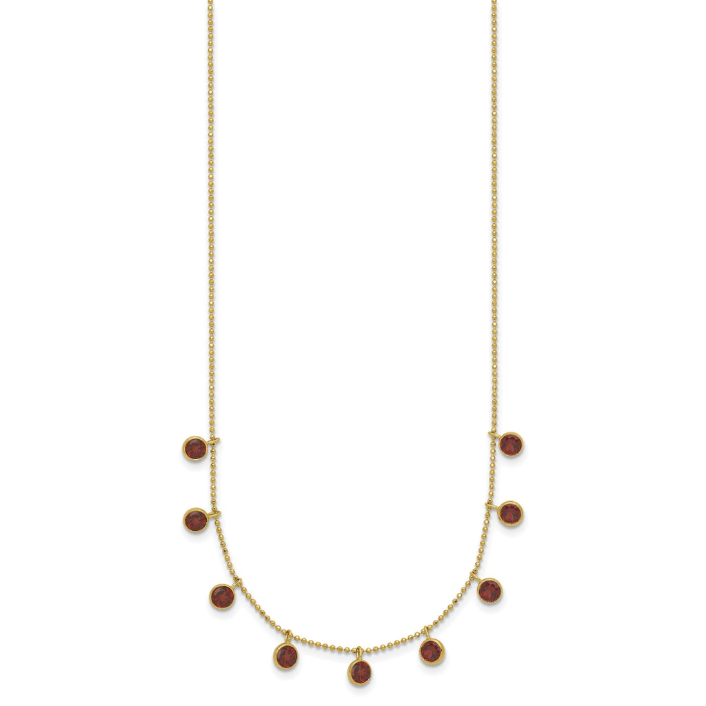 Garnet Gemstone Necklace in 14K Yellow Gold - Sophia Jewelers