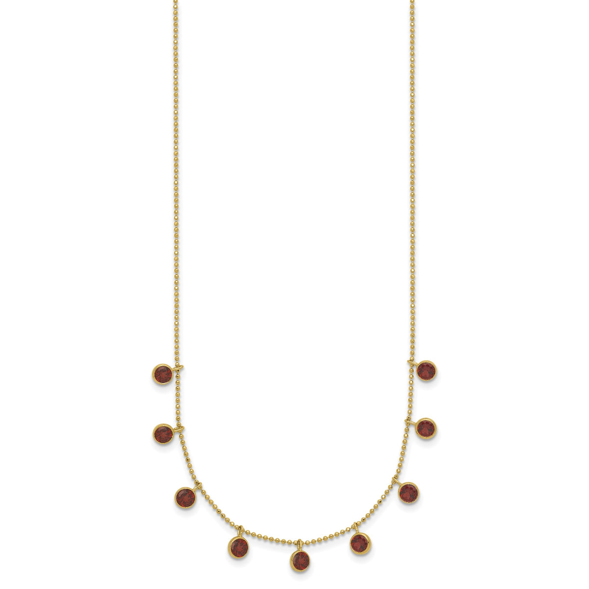 Garnet Gemstone Necklace in 14K Yellow Gold - Sophia Jewelers