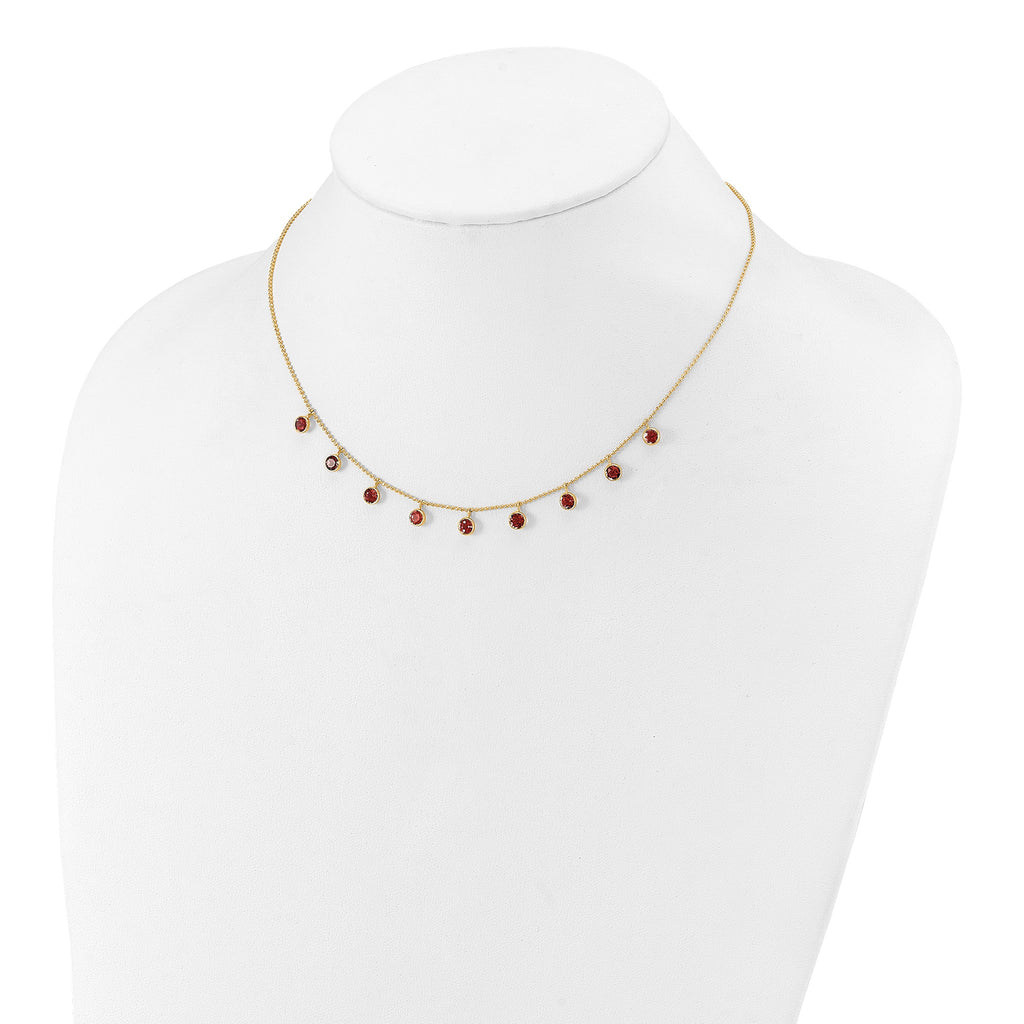 Garnet Gemstone Necklace in 14K Yellow Gold - Sophia Jewelers