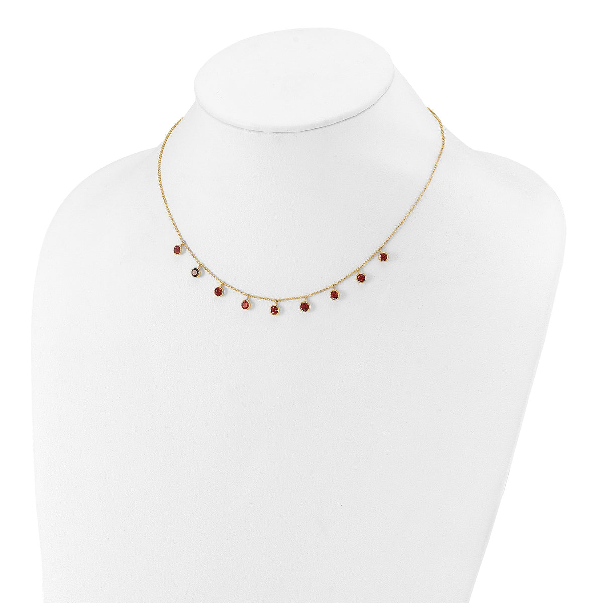 Garnet Gemstone Necklace in 14K Yellow Gold - Sophia Jewelers
