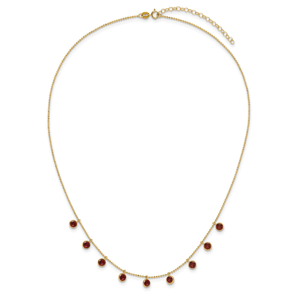 Garnet Gemstone Necklace in 14K Yellow Gold - Sophia Jewelers