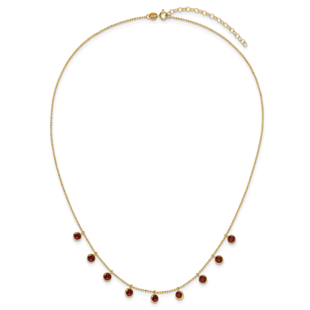 Garnet Gemstone Necklace in 14K Yellow Gold - Sophia Jewelers