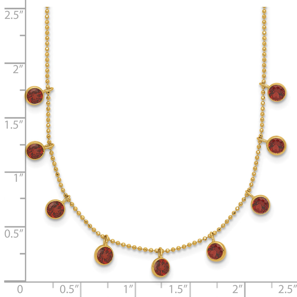 Garnet Gemstone Necklace in 14K Yellow Gold - Sophia Jewelers